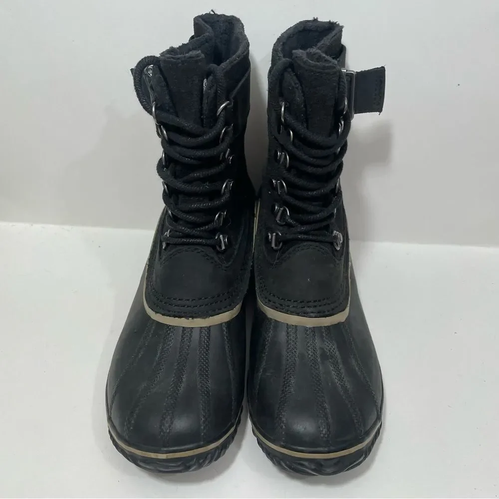 Sorel Black Waterproof Winter Fancy Lace Snow Boots
